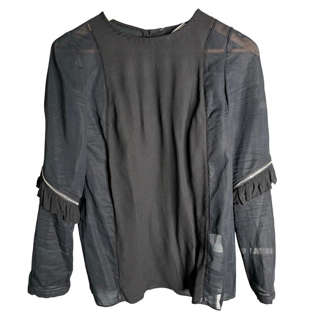 3.1 Phillip Lim Silk Blend Blouse Black Size 2